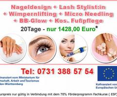 Nageldesign Fußpflege Wimpern Needling BB-Glow Komplettausbildung zertifiziert 20 Tage Furtwangen im Schwarzwald